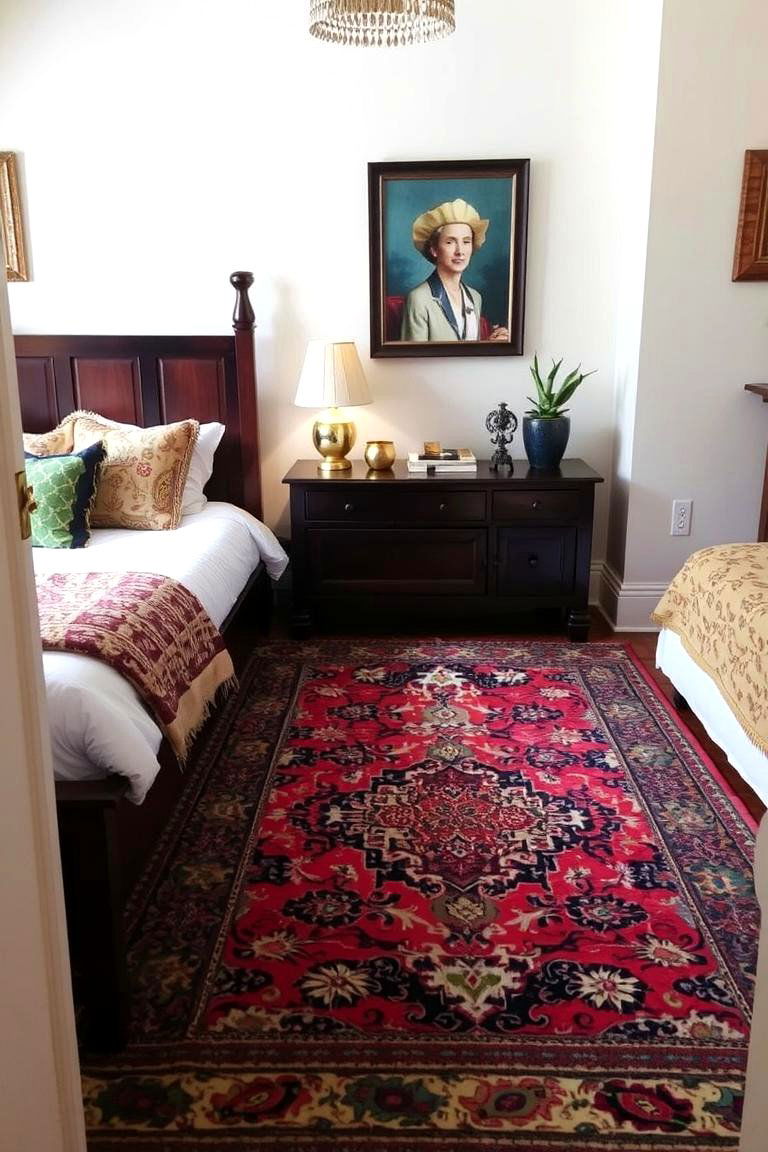 Patterned Floor Rugs - 24 Colorful Bedroom Ideas