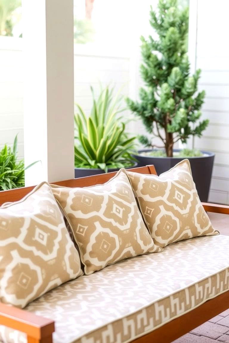Patterned Outdoor Cushions on Benches - 24 Mid-century Modern Patio Ideas