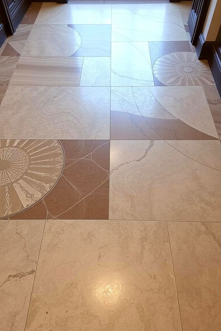 Patterned Overlay Concrete Art - 24 Concrete Floor Ideas