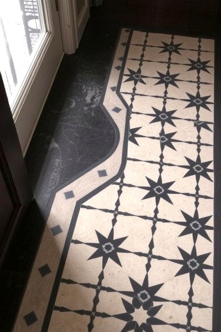 Patterned Tile Transitions for a Statement Look - 24 Floor Transition Ideas