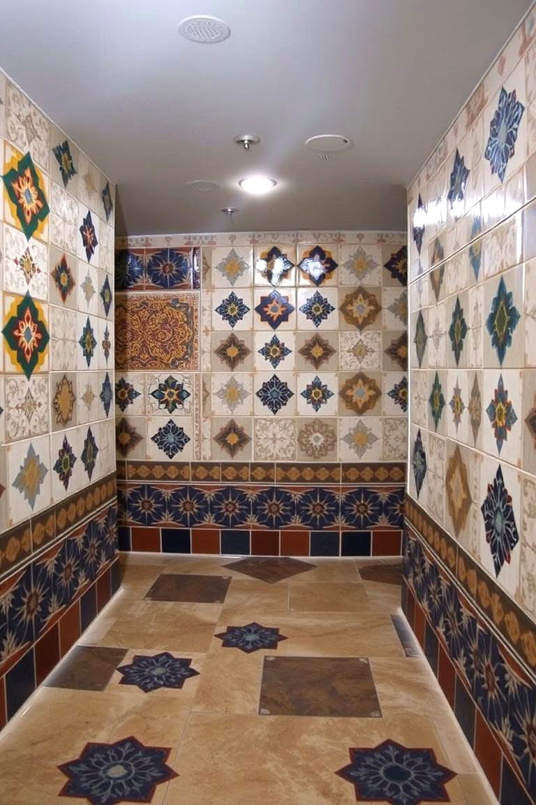 Patterned Tile Wall Designs - 24 Basement Wall Ideas