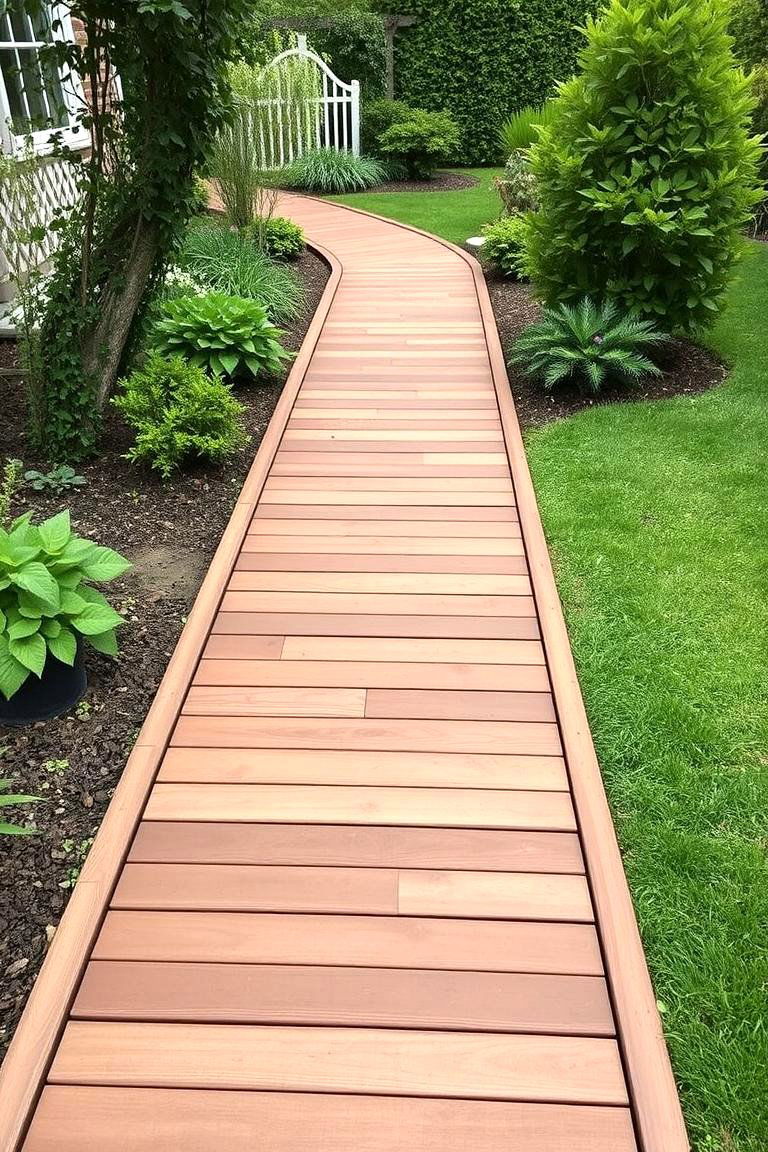 Patterned Wooden Decking Walkway - 24 Wooden Walkway Ideas