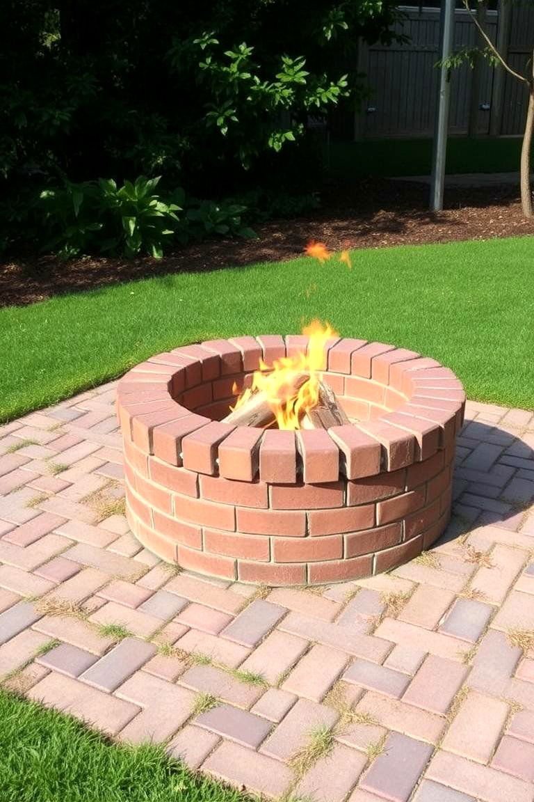 Paved Brick Fire Pit - 24 Brick Fire Pit Ideas