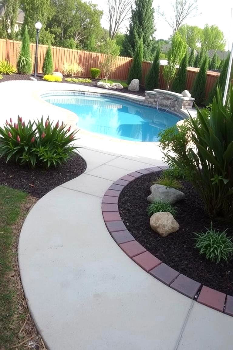 Paver Border Around Pool Deck - 24 Concrete Pavers Around Pool Ideas
