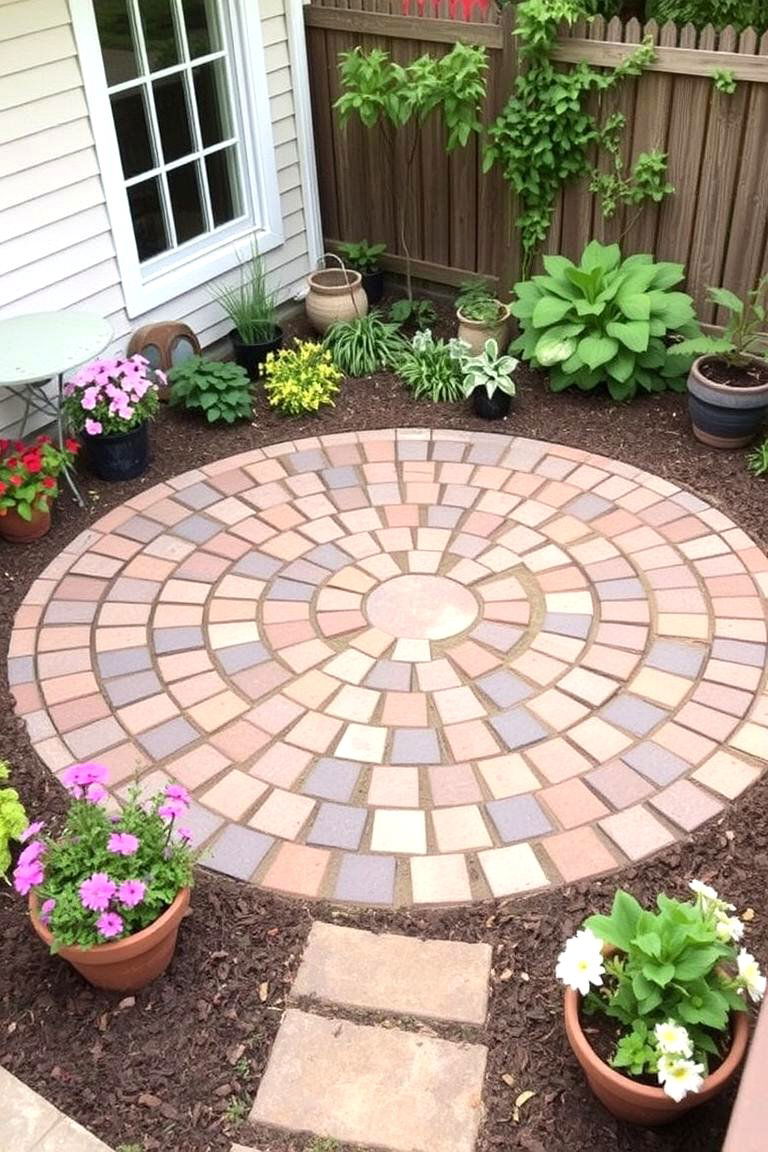 Paver Patio Garden - 24 Modern Small Garden Ideas