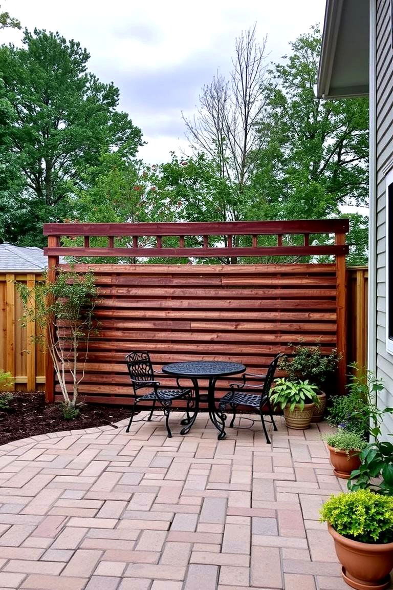 Paver Patio with Privacy Screen - 24 Paver Patio Ideas