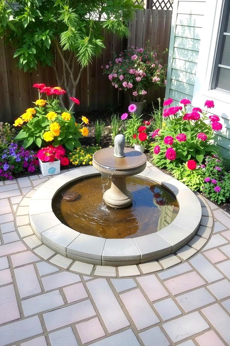 Paver Patio with Water Features - 24 Paver Patio Ideas