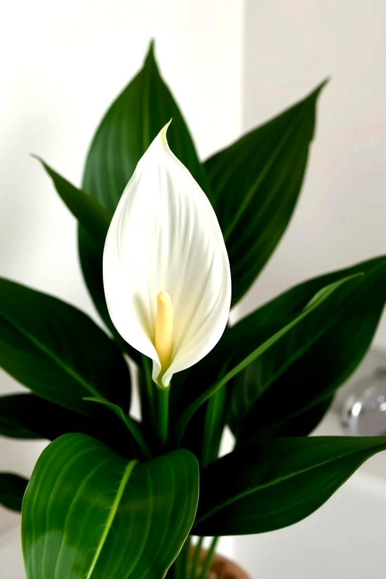 Peace Lily Elegance - 24 Best Plants for Bathroom