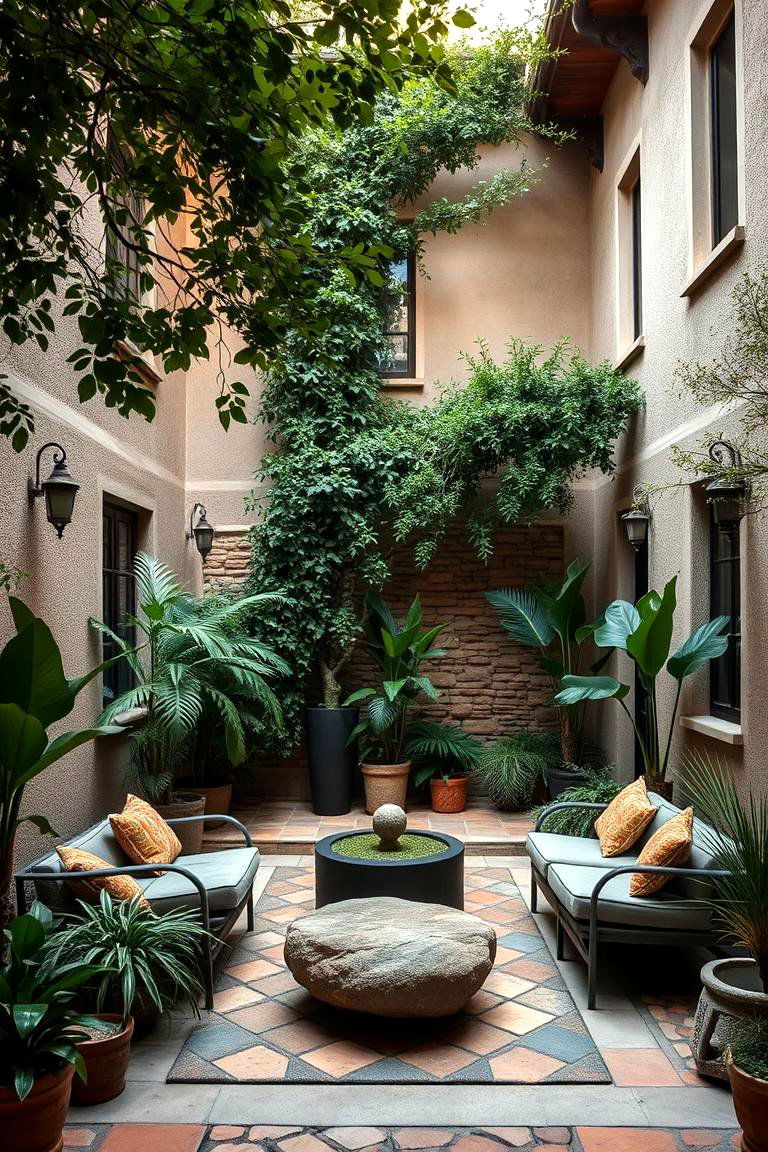 Peaceful Courtyard Oasis - 24 Cottagecore House Exterior Ideas