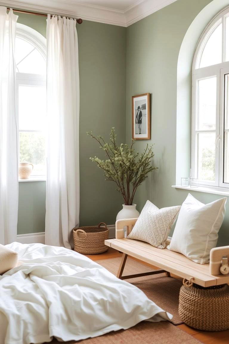 Peaceful Retreat Sage and White - 24 Bedroom Painting Ideas With Two Colors