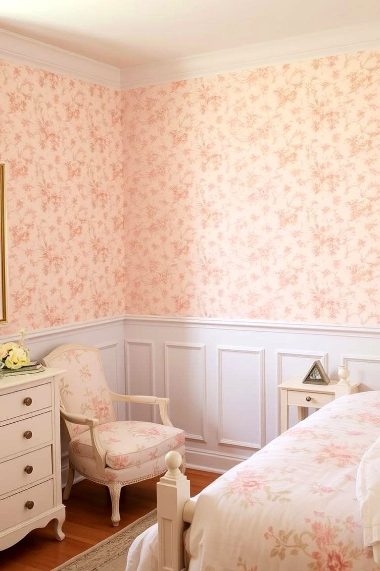 Peach Floral Wallpaper - 24 Peach Bedroom Ideas