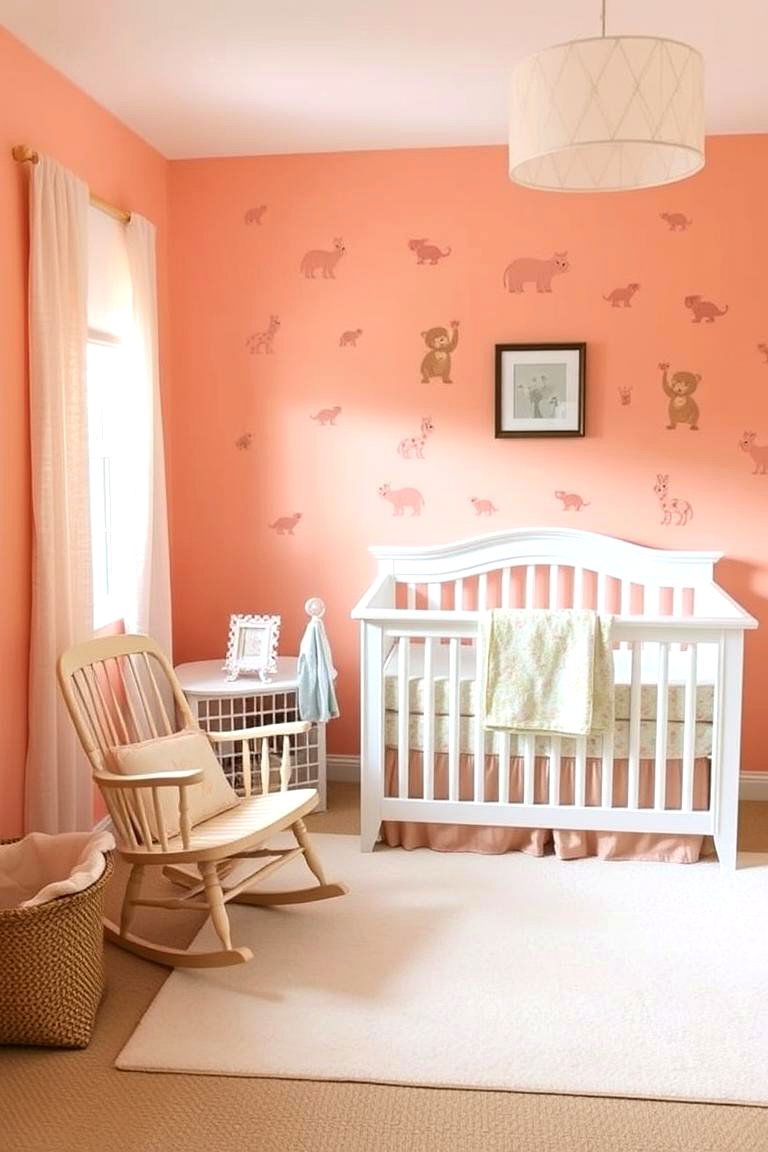 Peach Orange Nursery Walls - 24 Orange Room Ideas
