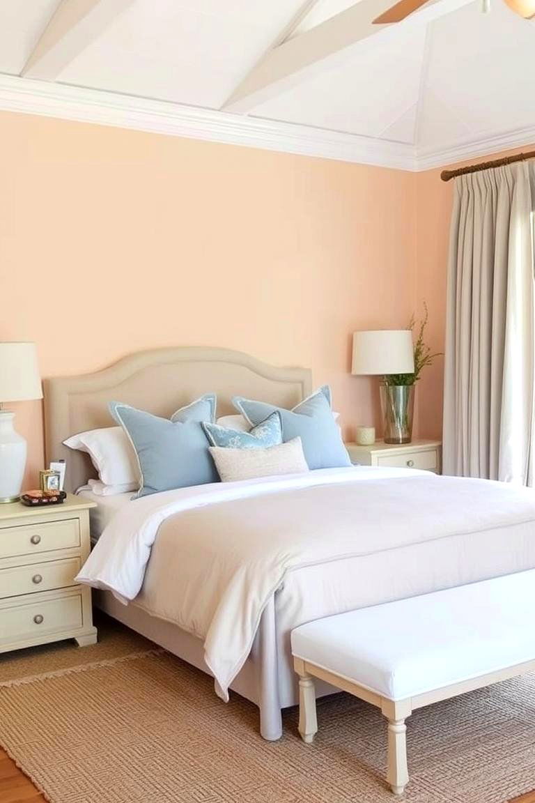 Peach and Coastal Vibes - 24 Peach Bedroom Ideas