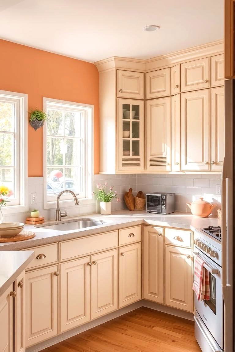 Peach and Cream Kitchen - 24 Pastel Room Ideas