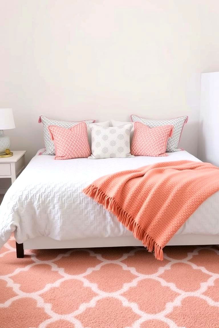 Peach and Geometric Patterns - 24 Peach Bedroom Ideas