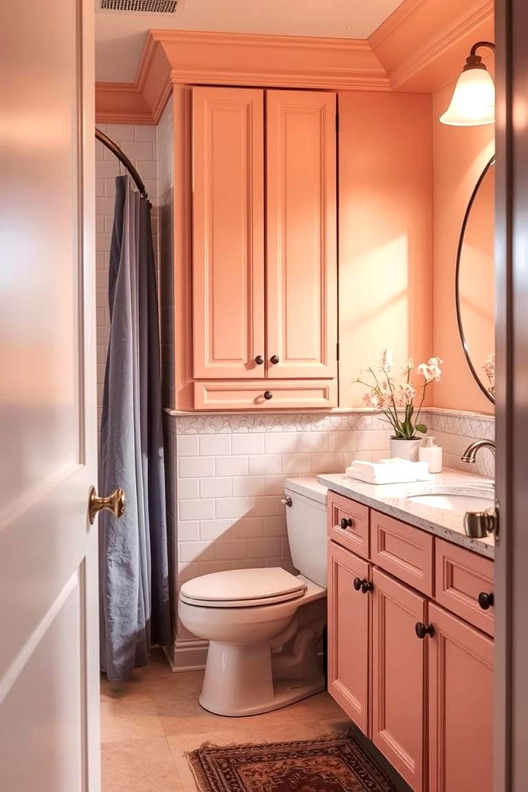 Peach - 24 Bathroom Cabinet Color Ideas