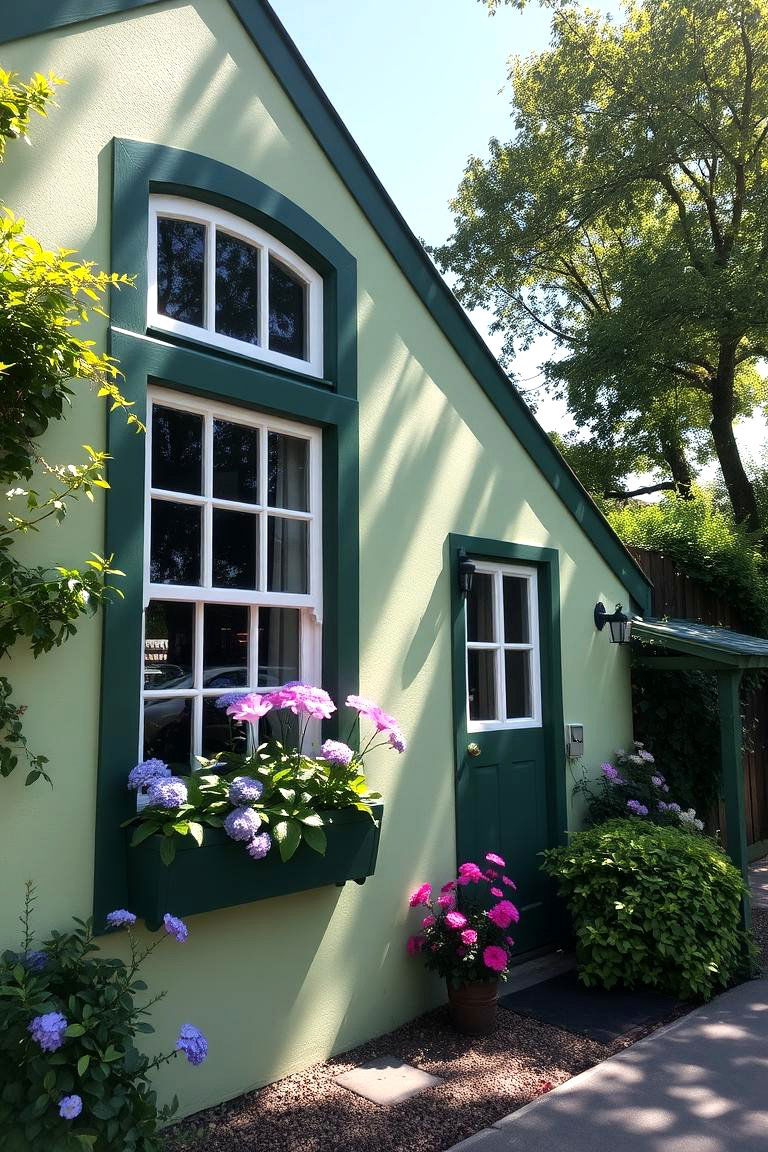 Pear Green Subtle Sweetness - 24 Green Exterior House Paint Ideas
