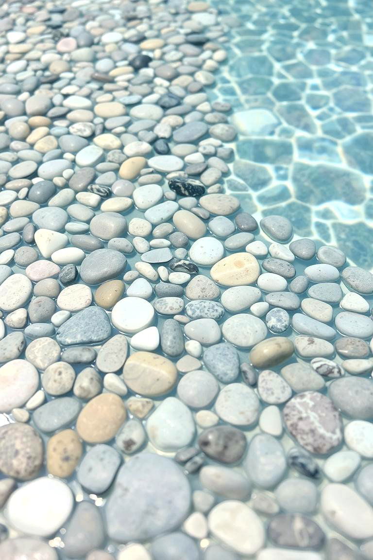 Pebble Beach Inspired Tiles - 24 Waterline Pool Tile Ideas
