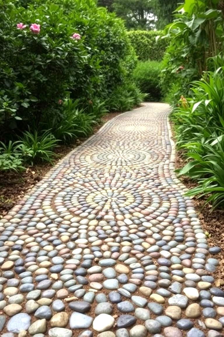 Pebble Mosaic Pathway - 24 Garden Path Ideas