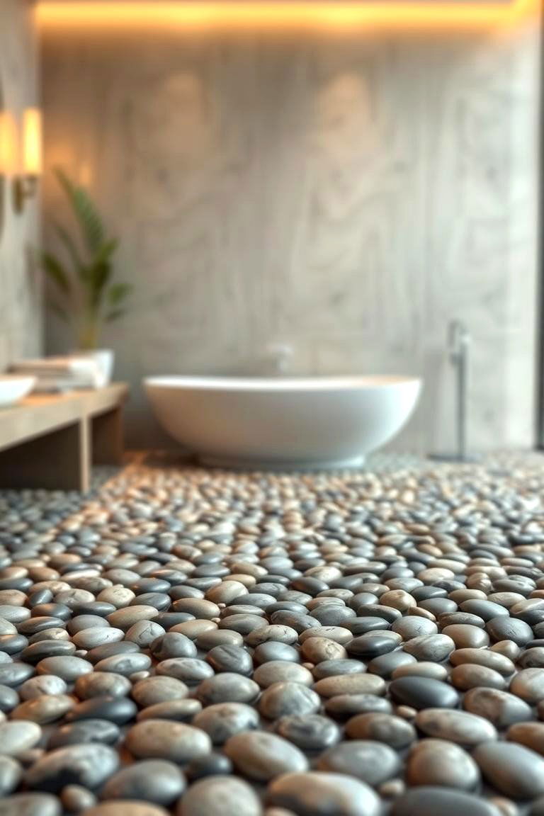 Pebble Stone Flooring - 24 Bathroom Flooring Ideas