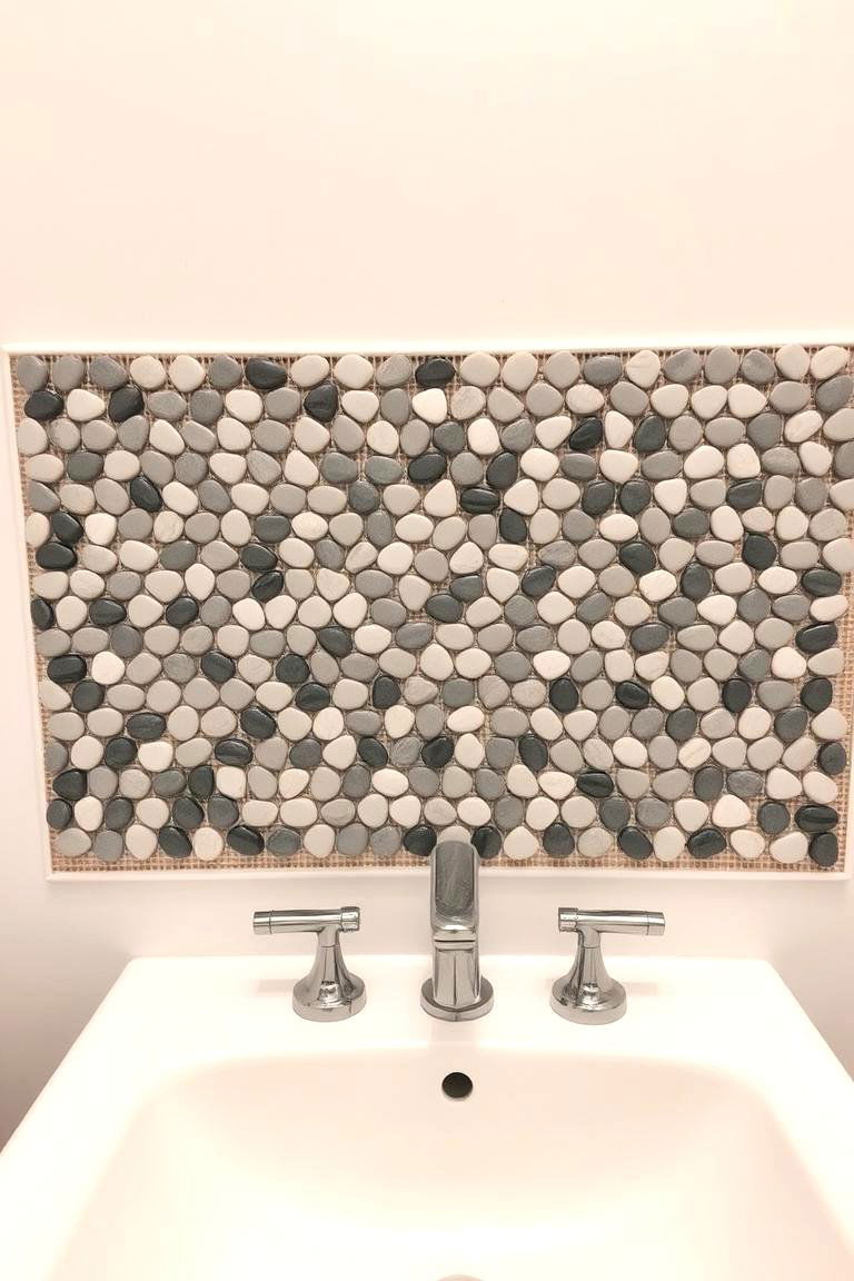 Pebble Tile Backsplash - 24 Rustic Backsplash Ideas