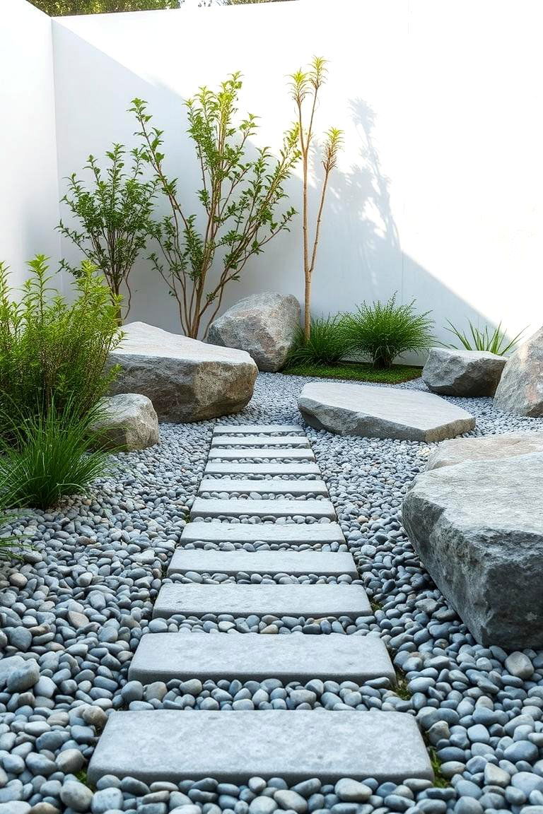 Pebble Walkways for a Gentle Touch - 24 Natural Walkway Ideas