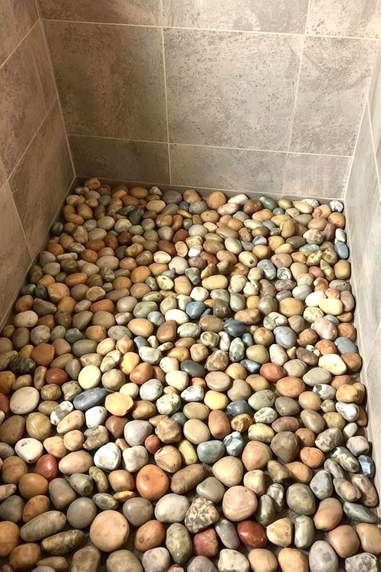 Pebbled Shower Floor - 24 Shower Floor Tile Ideas