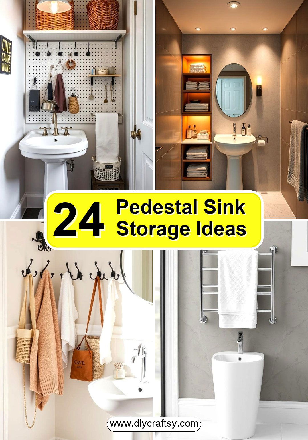 Pedestal Sink Storage Ideas