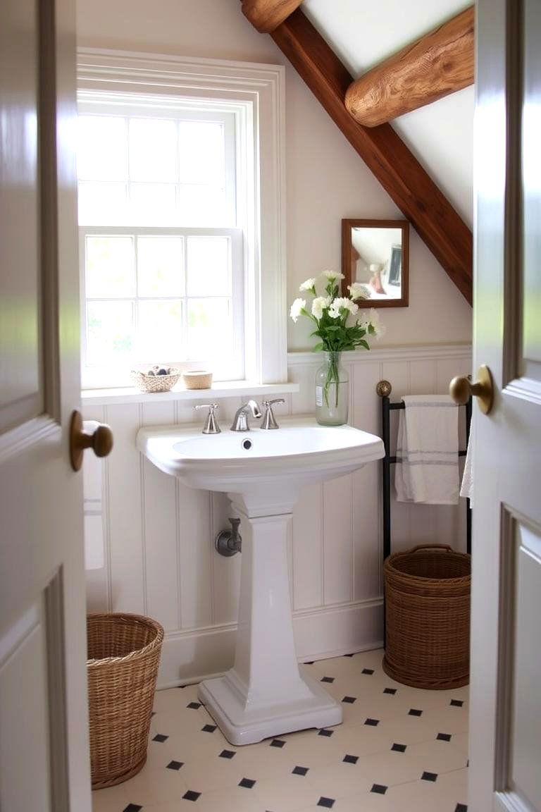 Pedestal Sink for a Classic Look - 24 Attic Bathroom Ideas