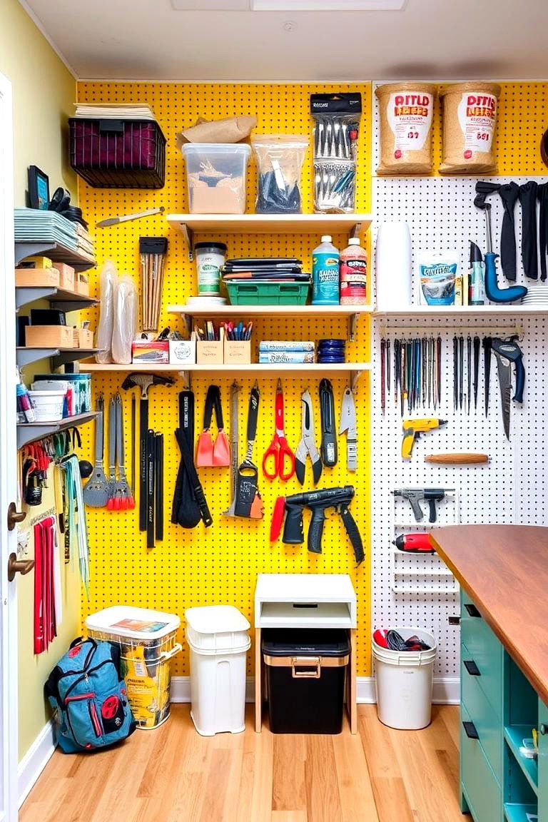 Pegboard Geometric Display - 24 Geometric Accent Wall Ideas