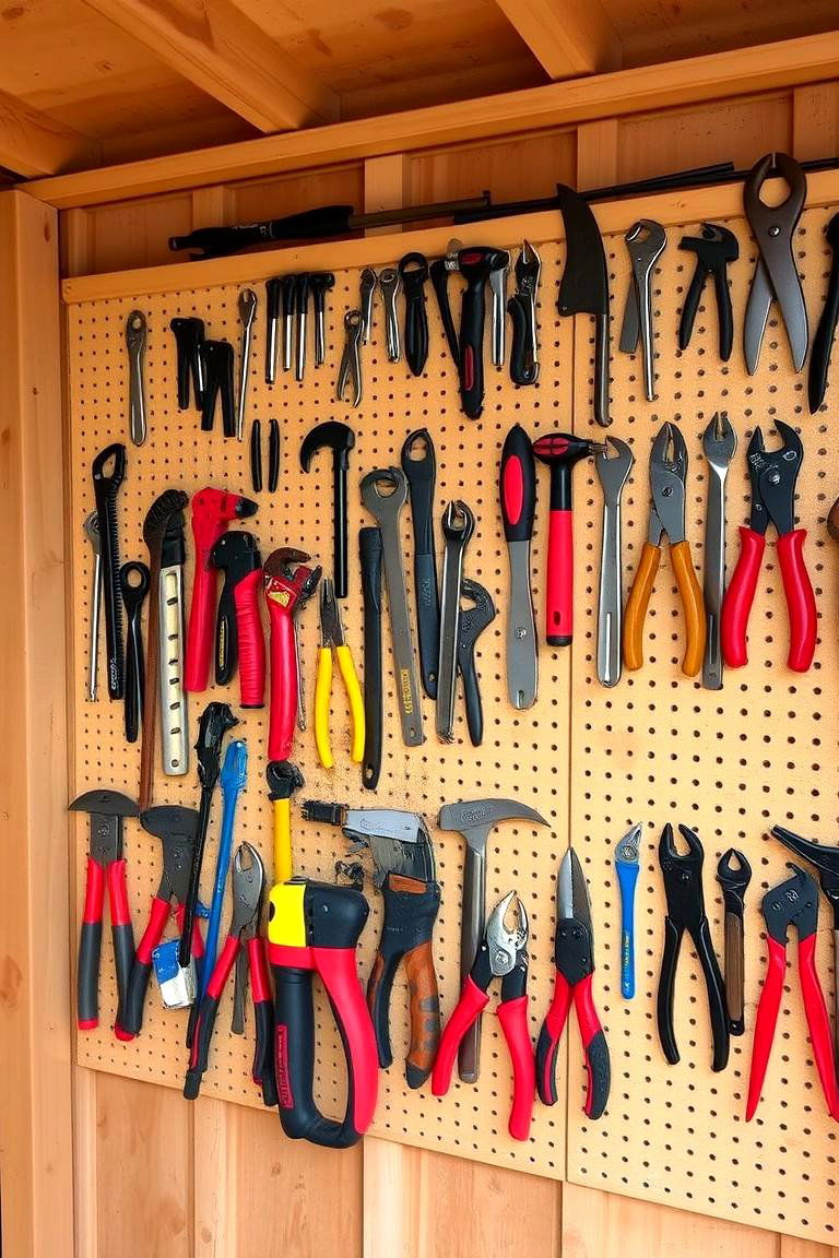 Pegboard Organizers - 24 Shed Shelving Ideas
