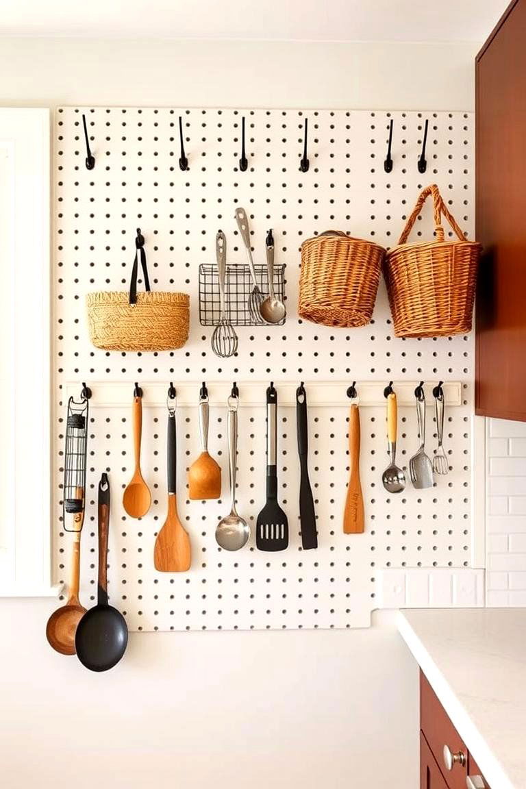 Pegboard Storage Solutions - 24 Small Kitchen Storage Ideas