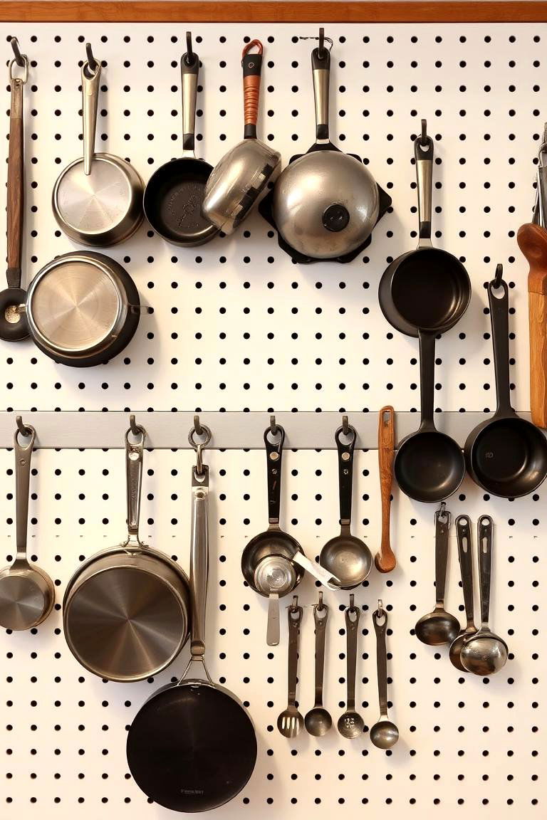 Pegboard for Kitchen Tools - 24 Kitchen Wall Decor Ideas