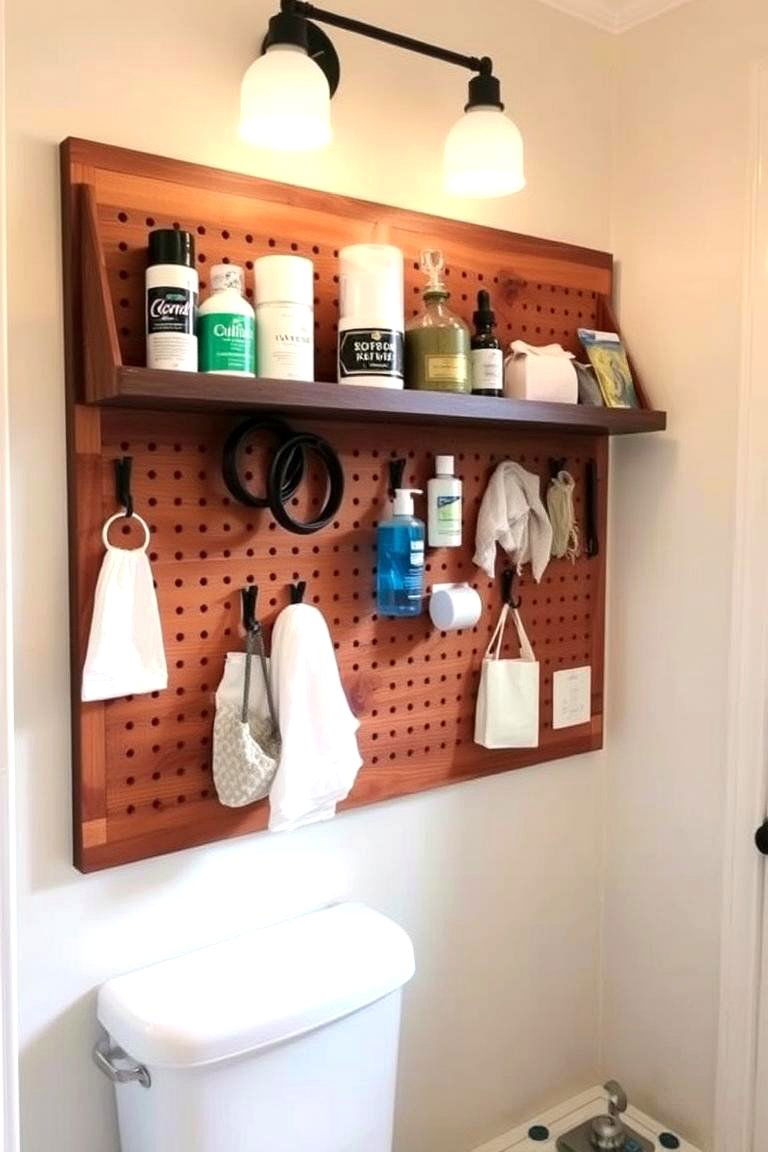 Pegboards for Flexible Storage - 24 Bathroom Wall Storage Ideas