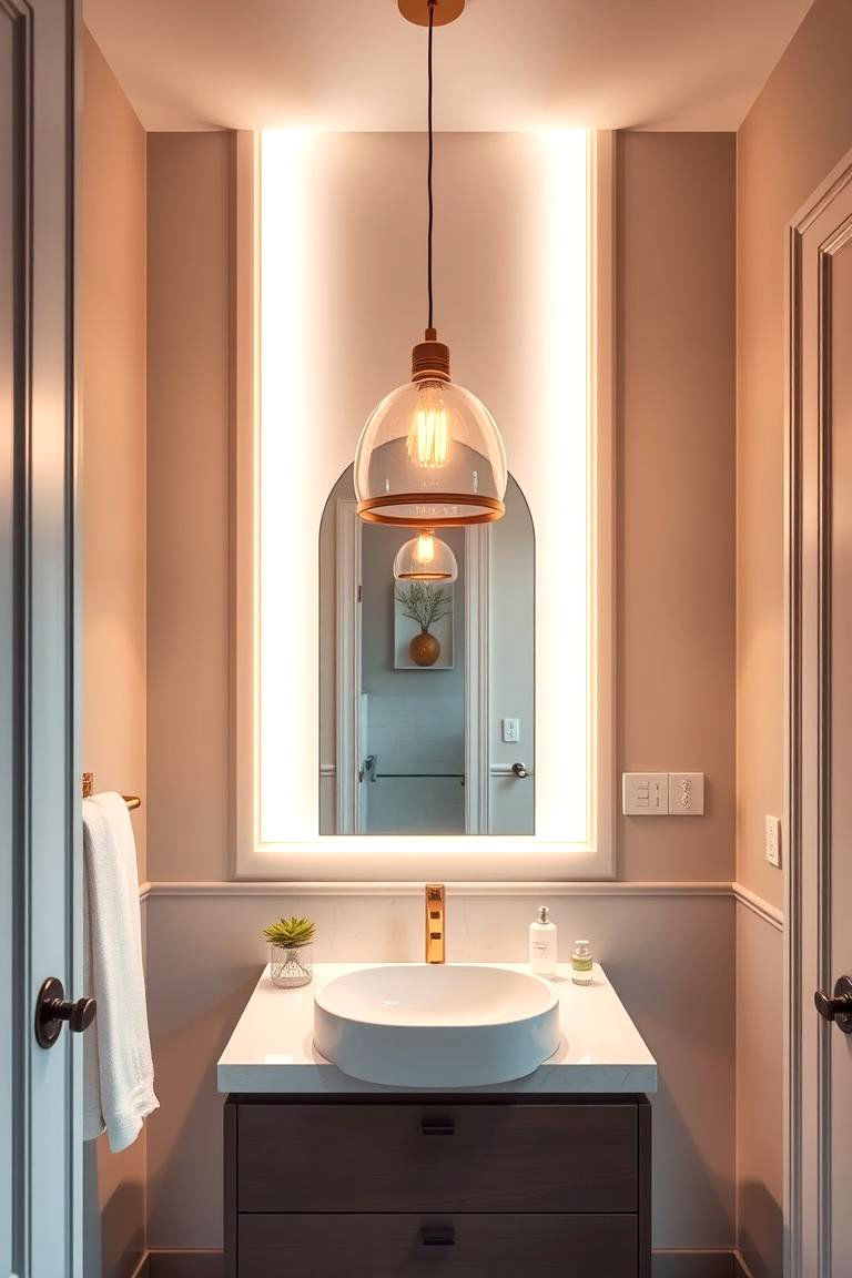 Pendant Lighting Elegance - 24 Small Bathroom Lighting Ideas