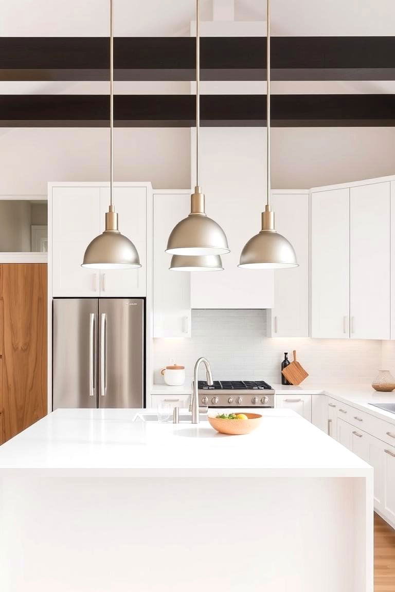 Pendant Lighting Over the Island - 24 Small Kitchen Lighting Ideas
