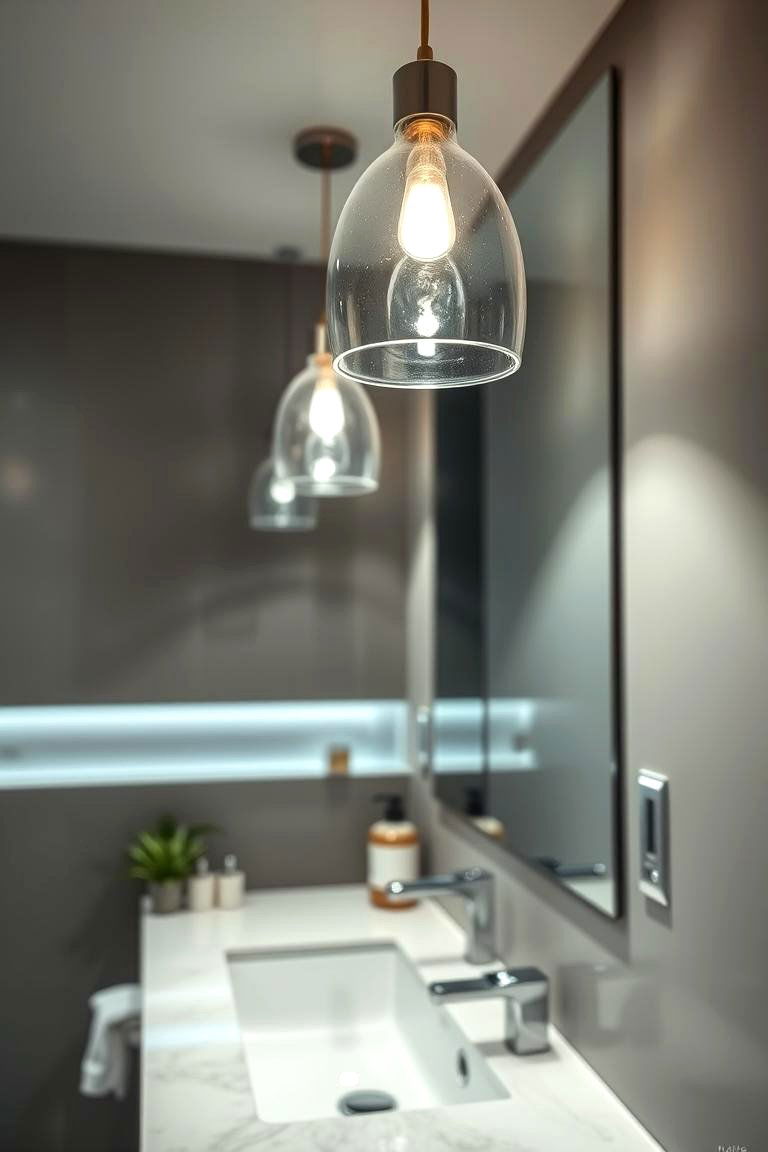 Pendant Lighting for a Stylish Focused Light - 24 Bathroom Ceiling Lighting Ideas