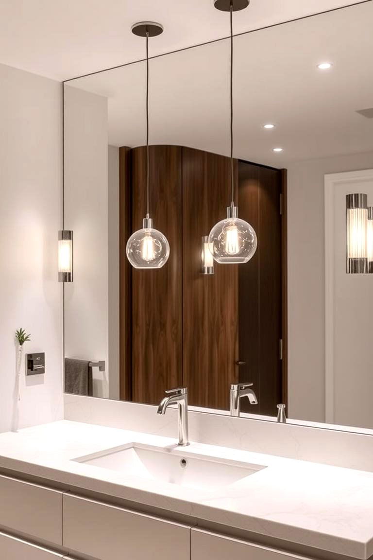 Pendant Lights Over the Vanity - 24 Bathroom Lighting Ideas