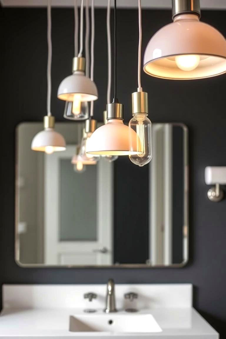 Pendant Lights with Adjustable Cords for Versatility - 24 Bathroom Pendant Lighting Ideas