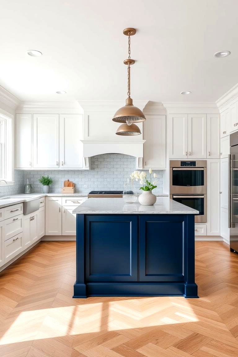 Peninsula or Island in a Contrasting Color - 24 Two Tone Kitchen Cabinet Ideas