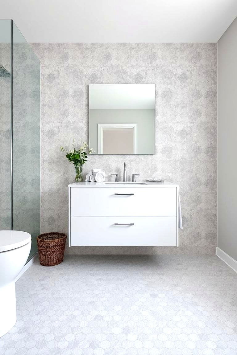 Penny Tile Accent Wall Floor Application - 24 Penny Tile Bathroom Floor Ideas