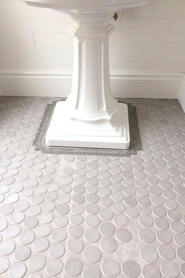Penny Tile Around Fixtures - 24 Penny Tile Bathroom Floor Ideas