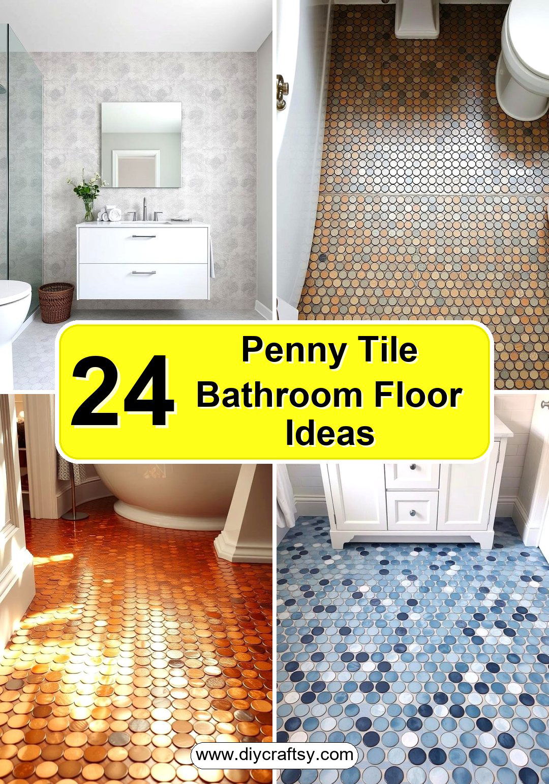 Penny Tile Bathroom Floor Ideas