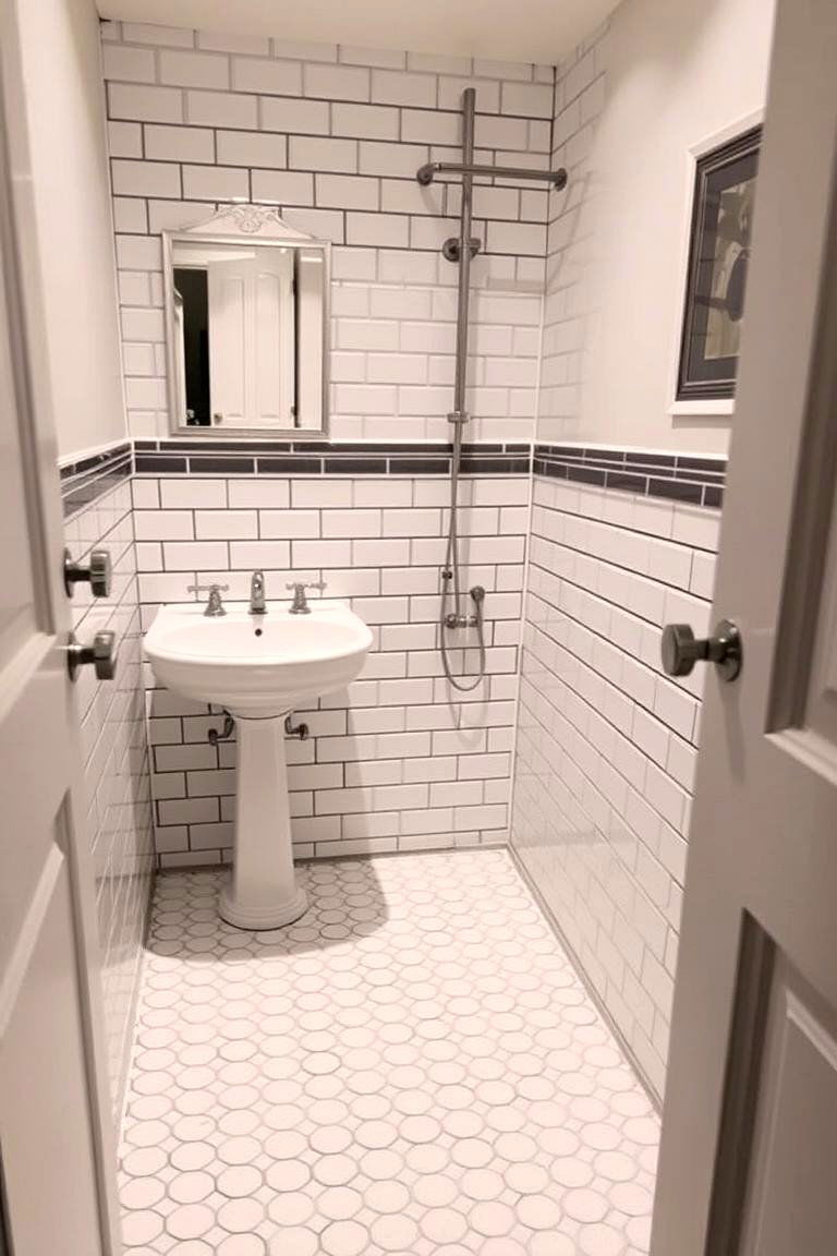 Penny Tile Charm - 24 Small Bathroom Flooring Ideas