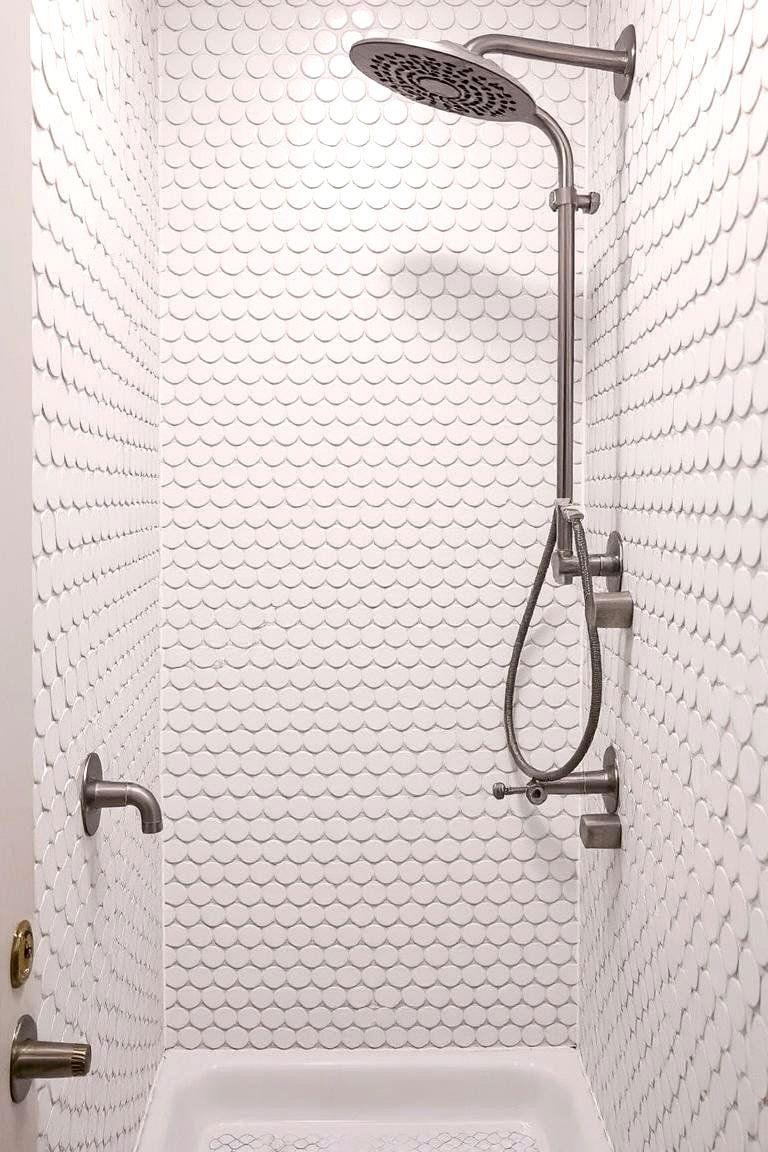 Penny Tile Charm - 24 Shower Wall Ideas