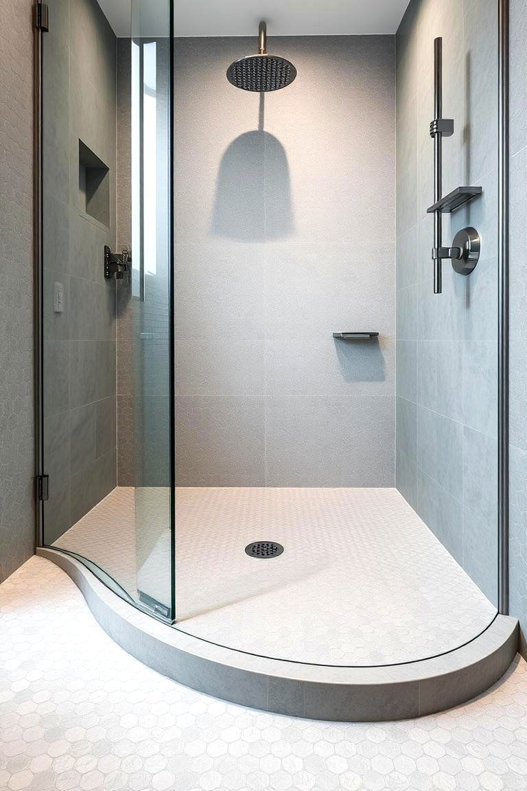 Penny Tile in a Wet Room - 24 Penny Tile Bathroom Floor Ideas