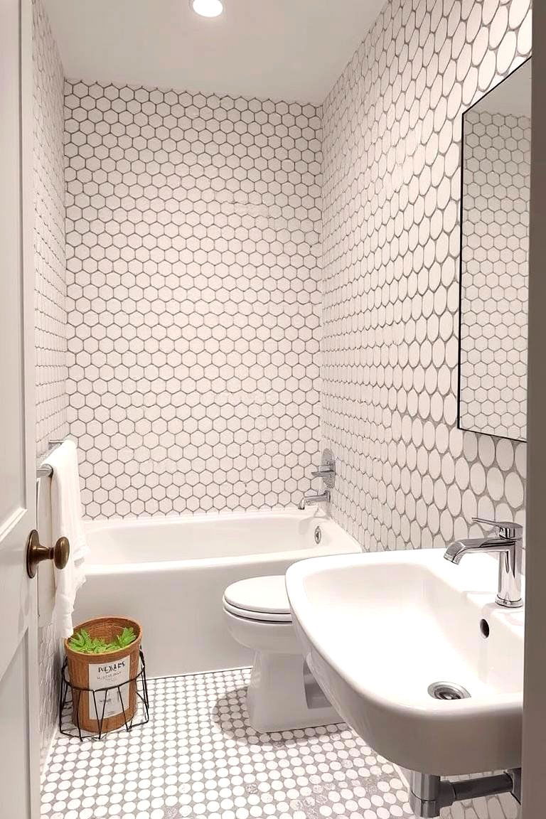 Penny Tiles for a Retro and Playful Touch - 24 Bathroom Tile Ideas