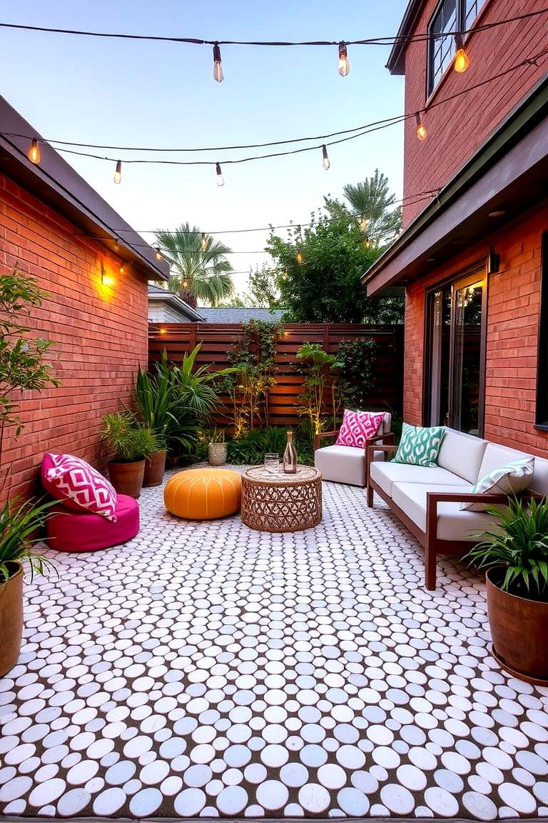 Penny Tiles for a Unique Pattern - 24 patio tile ideas