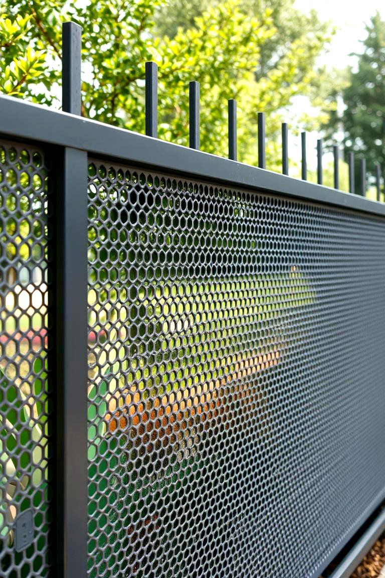 Perforated Metal Fence - 24 Vegetable Garden Fence Ideas