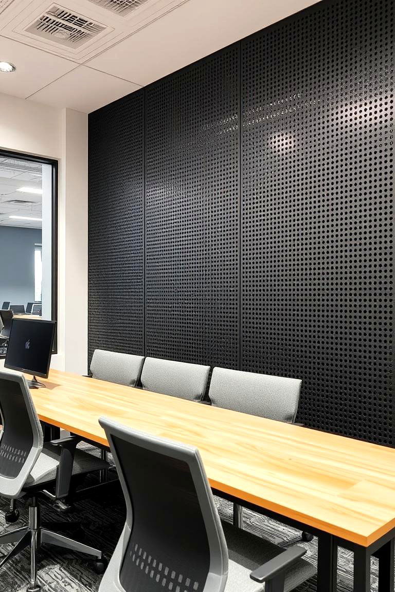 Perforated Metal Panels - 24 Office Accent Wall Ideas